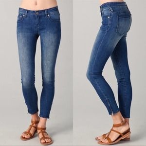 Free People Skinny Jeans with Ankle Zipper Detail 30